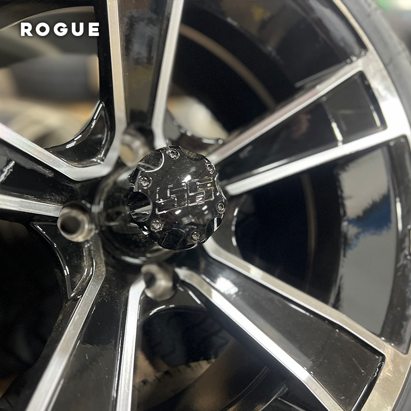 rogue golf cart rims close up