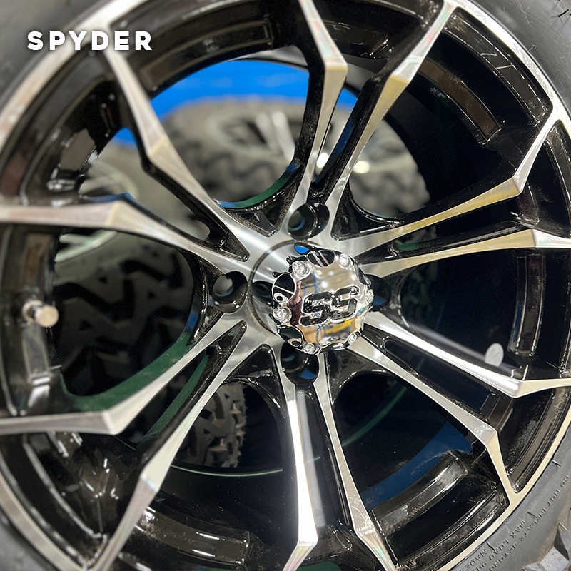 spyder golf cart rims close up