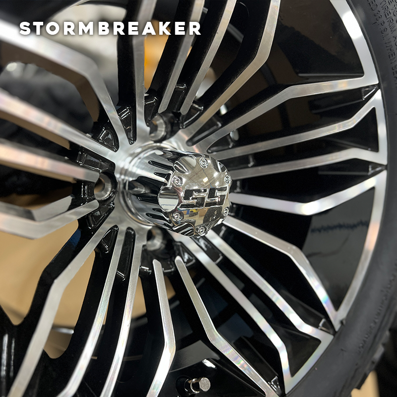 stormbreaker golf cart rims close up