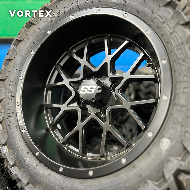 vortex golf cart rims for sale angled view